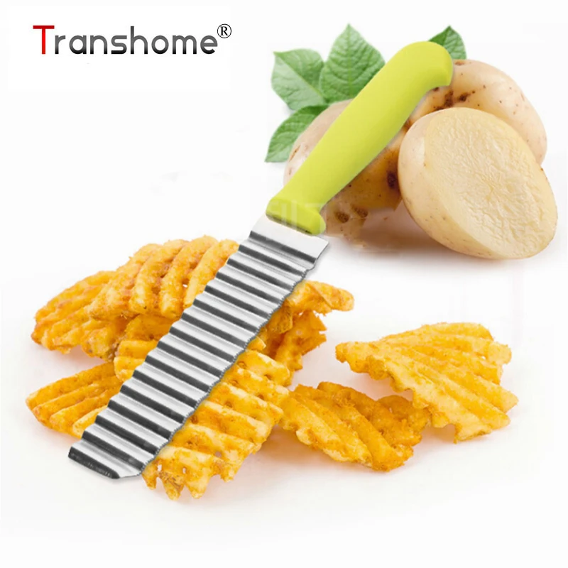 T New Stainless Steel Potato Chips Wavy Cutter Dough Vegetable Crinkle