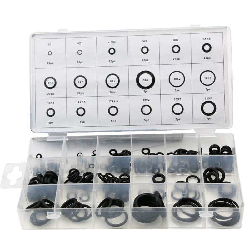 225Pcs Seal O-ring R134a Air Conditioning Rubber Washer Assortment Box Set_LO 