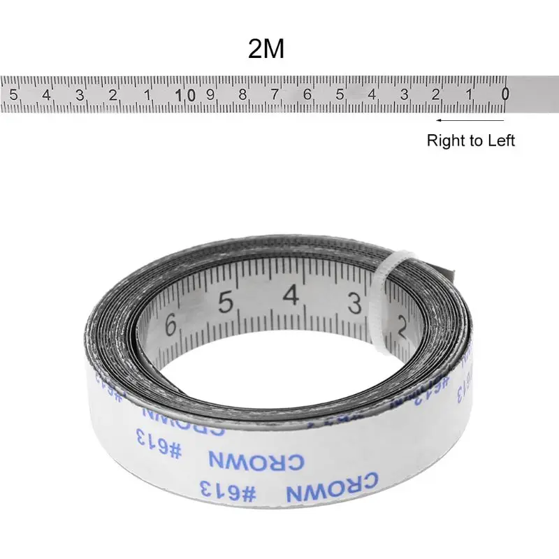 Самоклеящаяся измерительная лента с клейкой подложкой, слева направо, справа налево, посередине с обеих сторон, нержавеющая сталь
