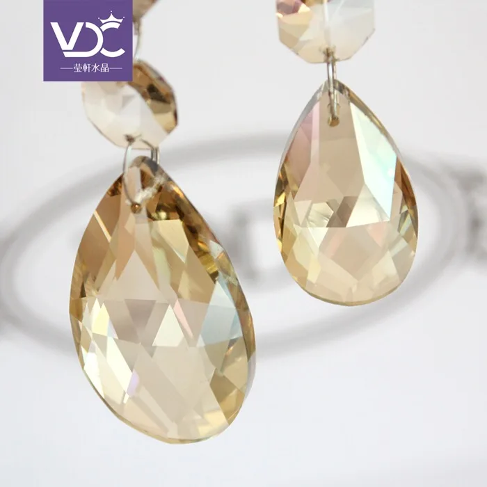 

20pc 38mm Chandelier Crystals Champagne Teardrop Ornaments Diamond Garland