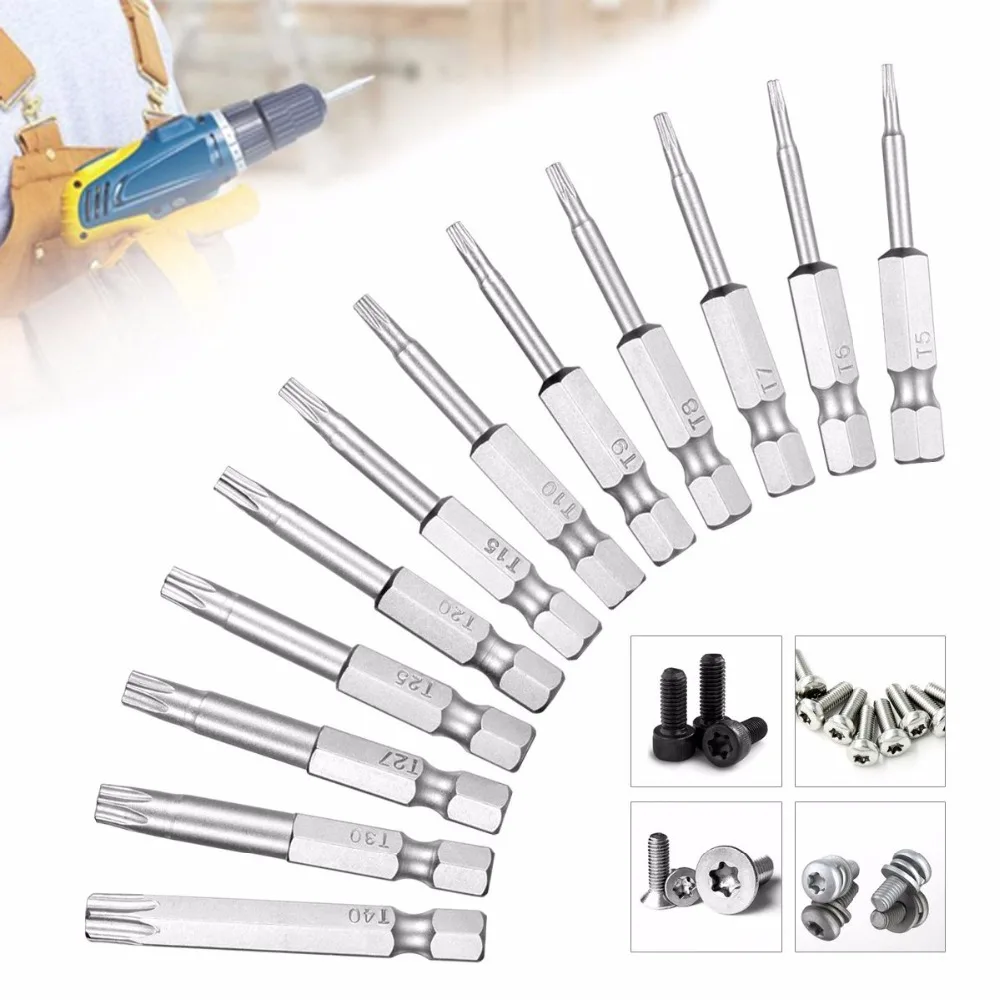 12pcs 1/4 Inch 50mm T5-T40 Torx Magnetic Plum Batch Head Screwdriver Bit 12pcs 1/4 Inch 50mm T5-T40 Torx Magnetic Plum Batch Head Screwdriver Bit