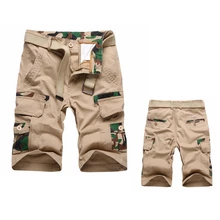 Мужские шорты с камуфляжным принтом, летние спортивные штаны, уличная одежда, повседневные Бермуды, военный хлопок, большие размеры, Прямая