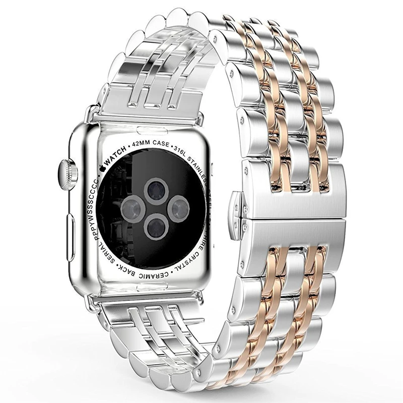 Ремешок для apple watch band 44 мм 40 мм apple watch 5 4 3 iwatch band 42 мм/38 мм correa из нержавеющей стали pulseira Butterfly ремешок для часов