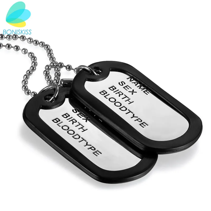 Boniskiss Armed Forces Design Double Military Dog Tags Necklace With