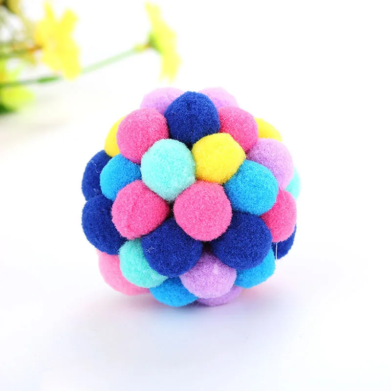 1 шт. игрушка для кошек надувной мяч красочные колокольчики ручной работы эластичный игровой подарок LBShipping