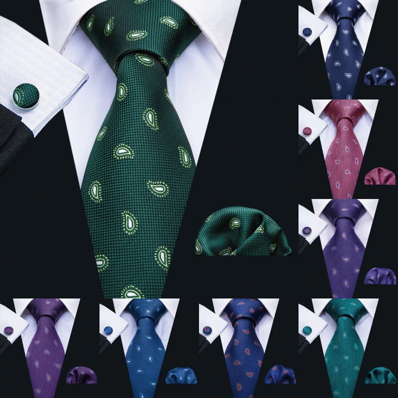 

LS-5003 8.5cm 2018 New Mens Tie 100% Silk Barry.Wang 11 Colors Paisley Ties For Men Wedding Business Style Dropshipping Tie Set