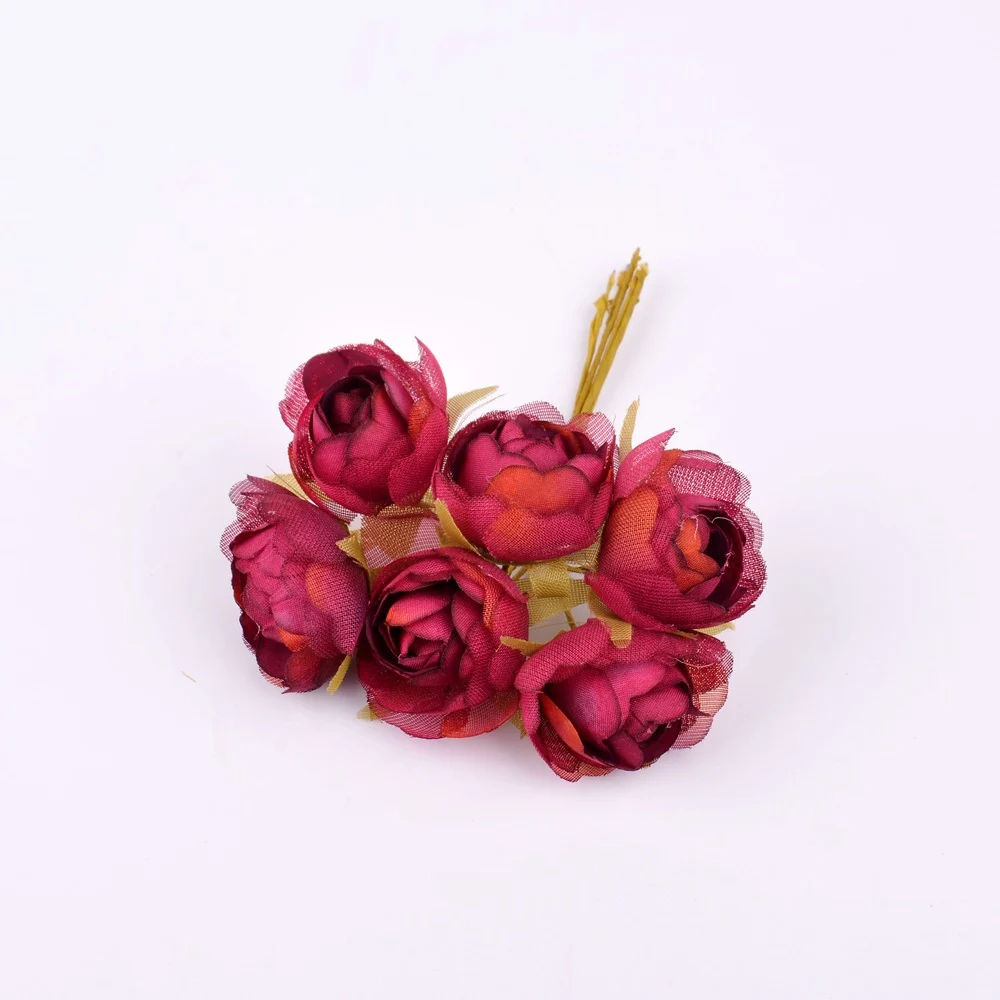 6 шт. нижний марлевый букет роз искусственный цветок для свадьбы дома Рождественское украшение DIY ВЕНОК скрапбук подарочная коробка