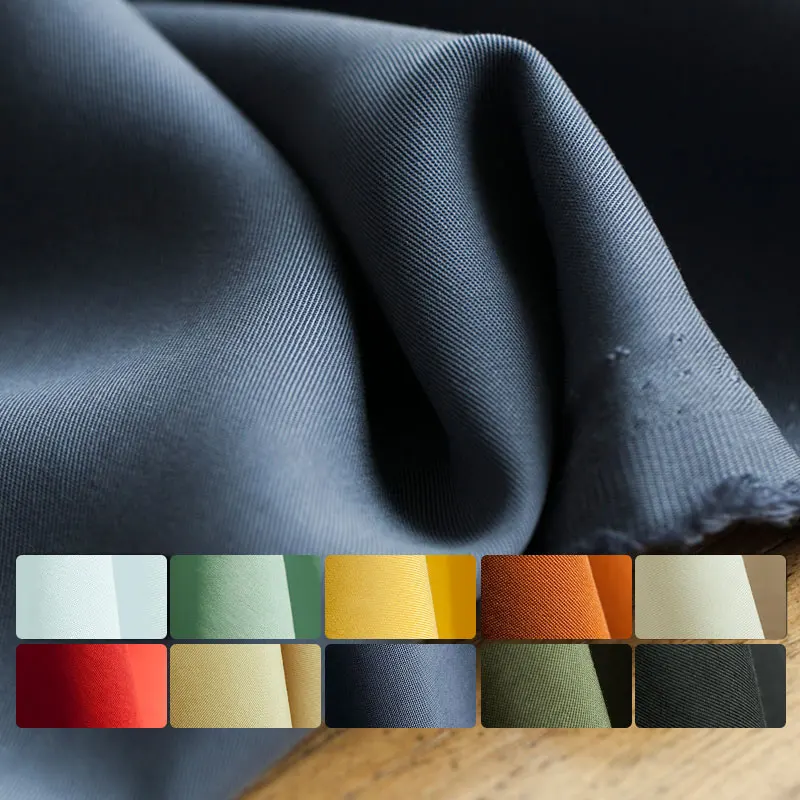 10 Colors Solid And Twill Pure Lyocell Fabric, Good Drape And Soft, Sewing For Shirt, Blouse