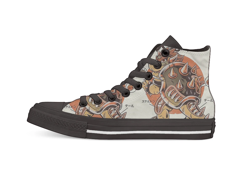 

Bowser Design High Top Canvas Custom Shoes flat Casual shoes Drop Shipping