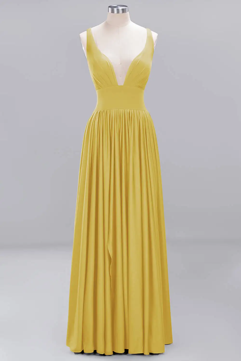 Robe De Soiree сексуальное вечернее платье с v-образным вырезом, длинное простое платье с открытой спиной для выпускного вечера, платье размера плюс для свадебной вечеринки - Цвет: Цвет: желтый