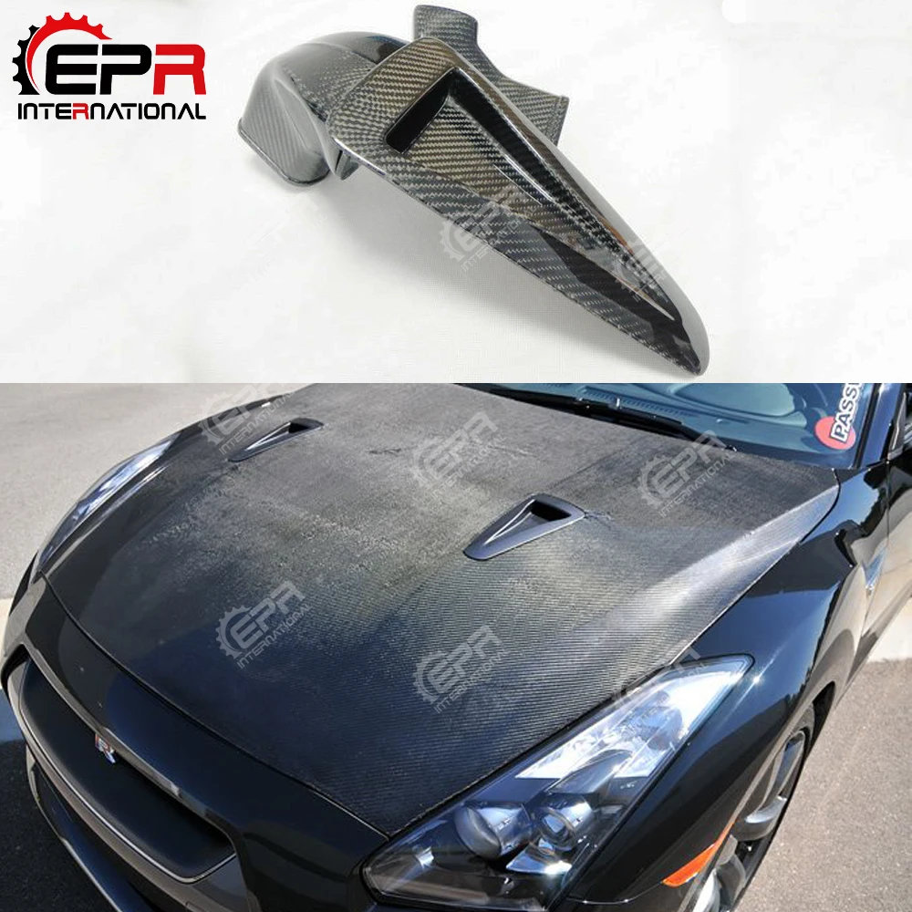 For Nissan R35 GTR Carbon Fiber Hood Vents Pairs w/Air Tunnel (09 16