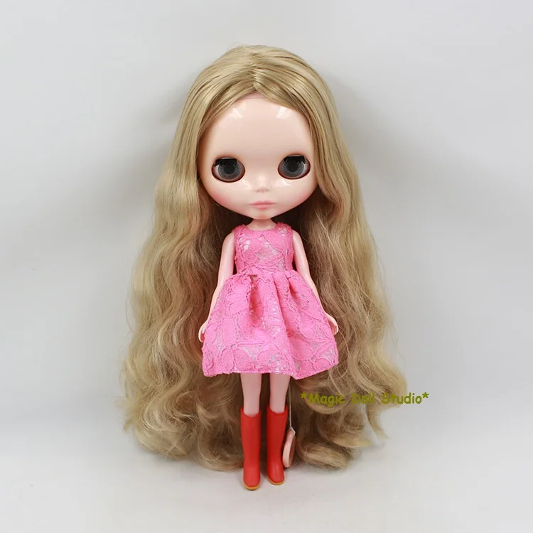 [NBL133] телесный цвет Blyth кукла с бледно-золотыми длинными волосами Резиновое Лицо подходит для DIY Изменение BJD игрушка для девочек