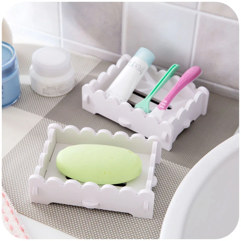 

White DIY handmade lean soap rack wash basin jewelry jewelry storage box soap dish for bathroom kitchen supplies