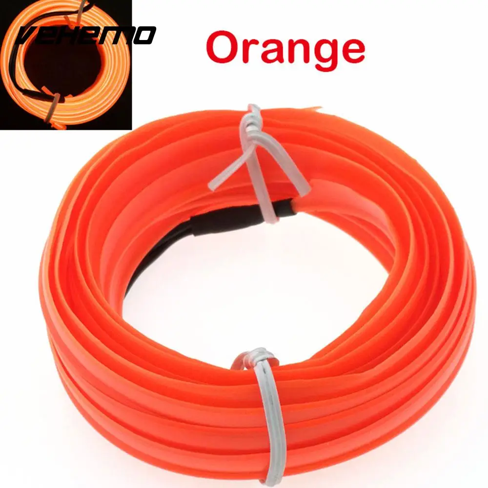 Vehemo 5 metros coches Universal Flexible neón luces tira piezas interiores lámpara de coche decoración luces tira autopartes Vehemo 5 metros coches Universal Flexible neón luces tira piezas interiores lámpara de coche decoración luces tira autopartes