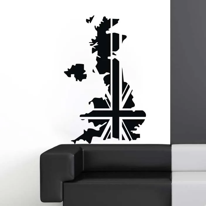 

UK Map Sticker Decal Posters Coffee Shop Vinyl Wall Decals Pegatina Decal Decor Mural UK Map Sticker