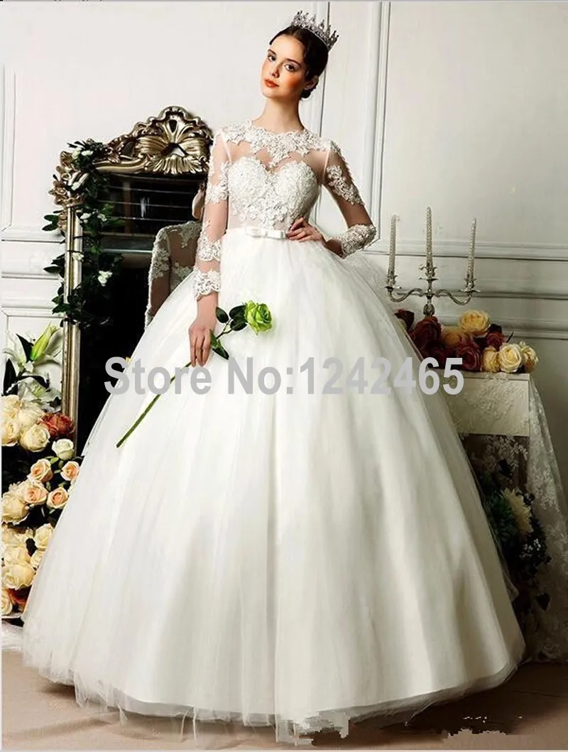 Ball Gown High Neck Victorian Gothic Wedding Dress Sweep Train Ball Gown High Neck Victorian Gothic Wedding Dress Sweep Train Corset Back Tulle Gowns With Liqued Mc27 In Dresses From Weddings Events
