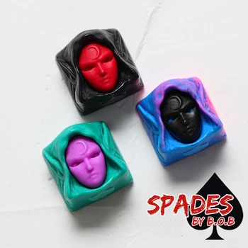 

Groupbuy Free shipping BoB Spades handmade Resin Artisan black red purple blue Keycaps Novelty for custom mechanical keyboards