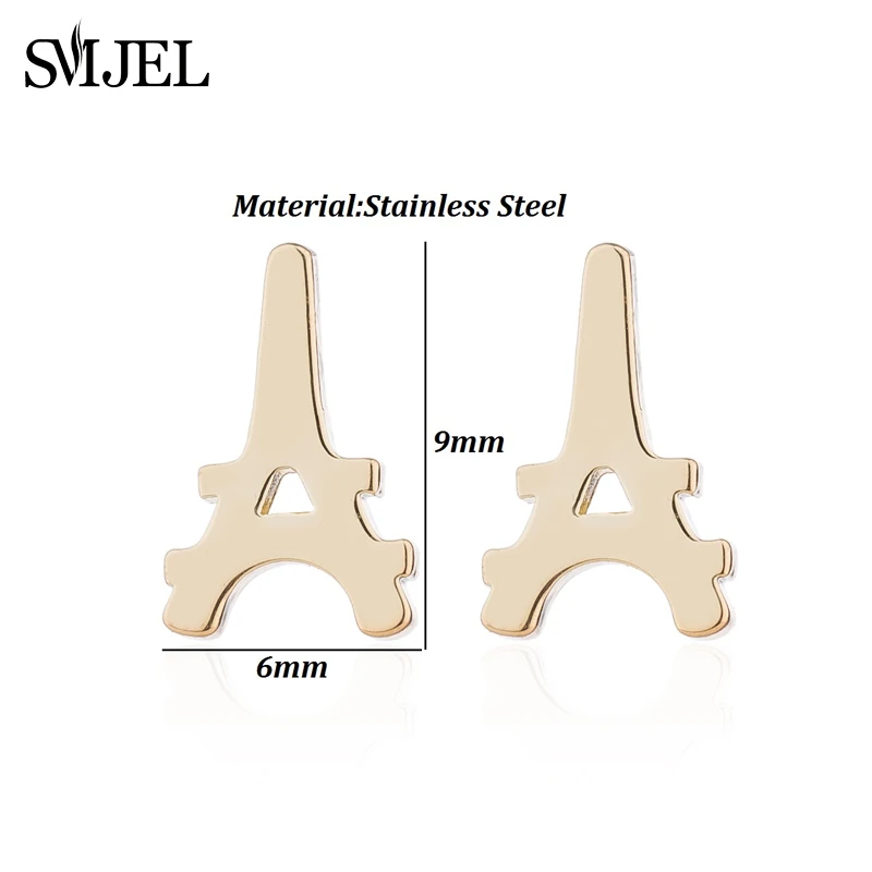 SMJEL новые серьги в форме Эйфелевой башни, милые геометрические готические ювелирные изделия, антикварный дизайн, архитектурные серьги-гвоздики с подвеской, подарки
