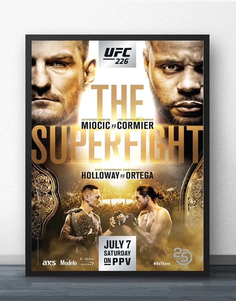 UFC 220 Miocic VS Ngannou Fighting Card MMA Art Silk Poster 13x20 20x30 inch