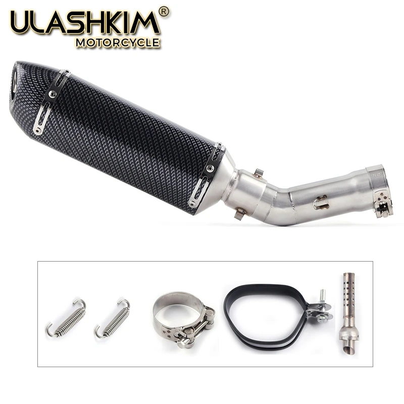 

Motorcycle Full System Muffler Escape Exhaust Middle Link Pipe Accessories Slip On For Yamaha Fazer FZ8 FZ8N FZ800 2010 to 2015