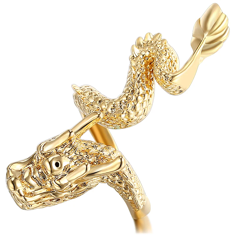 

Exaggerated Dragon Ring Gold Color Punk Open Men Rings