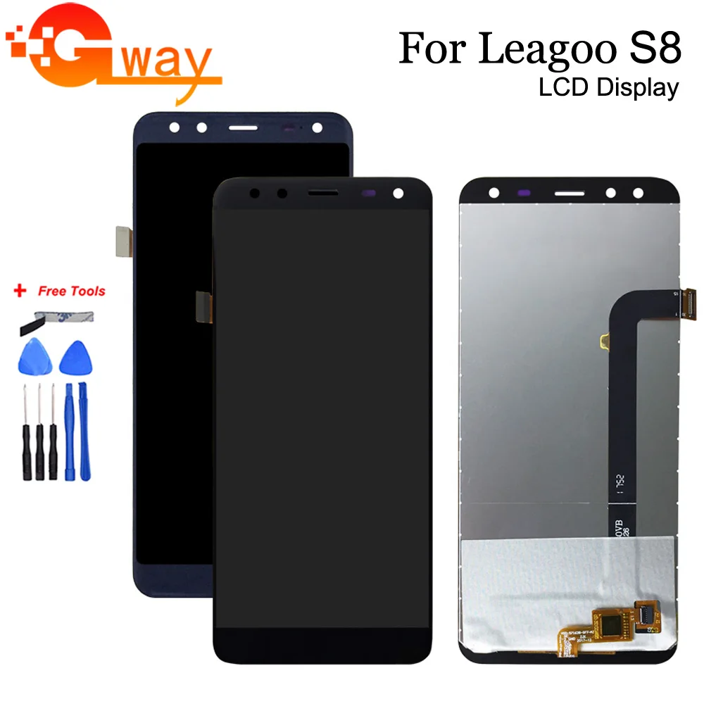 Дешево Черный синий цвет для 5,72 дюймов Leagoo S8 ЖК дисплей + сенсорный экран 100% протестированный экран дигитайзер сборка Замена + Бесплатные инструмен...