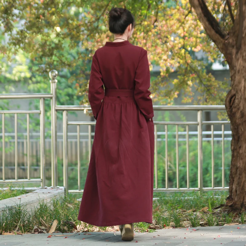 LZJN Women 2019 New Spring Autumn Dress Bow Tie Elegant Long Sleeve Cotton Vintage Maxi Dresses Chic Robe Casual Vestidos Mujer (18)