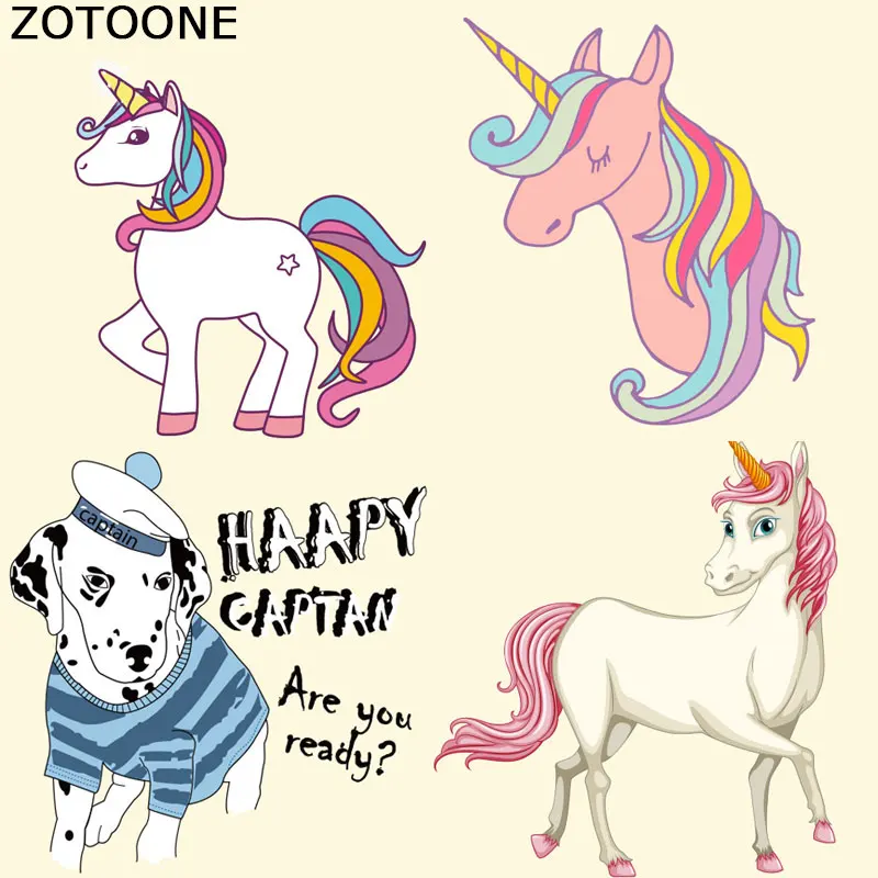 

ZOTOONE Unicorn Patches for Clothes Iron on Transfer Patch A-level Washable Heat Press Appliqued Easy Print By Household Irons C