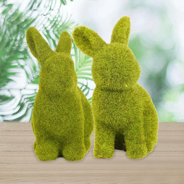 13x8x17cm Novelty Handmade Artificial Turf Grass Animal Easter Rabbit