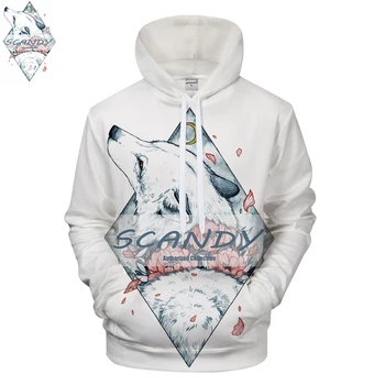

Scandy By Scandy Girl Art Men Hoodies 3D Printing Wolf Sweatshirts Hoodies Harajuku Brand Streetwear Pullovers Tops Drop Ship