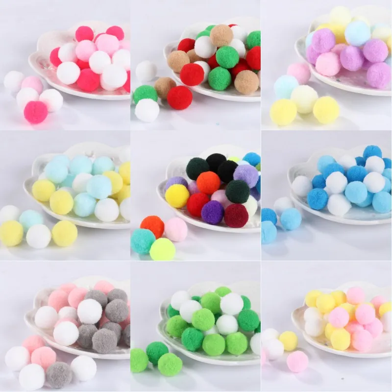 

20mm Mix Colors Pompom Fur Craft DIY Soft Pom Poms Plush Ball Wedding/Home Decoration Pompon Sewing On Cloth Toys Accessories