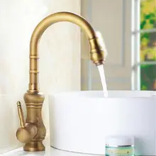 Модные высококачественные бронзовый Готовые латунь Европа Стиль Арт Резные однорычажный горячей и холодной кухонный кран раковина кран