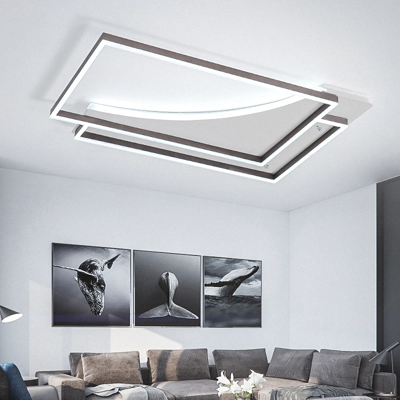 

Remote control + Dimmable Led chandelier white+Brushed Home Deco Modern led chandelier for study room living room bedroom
