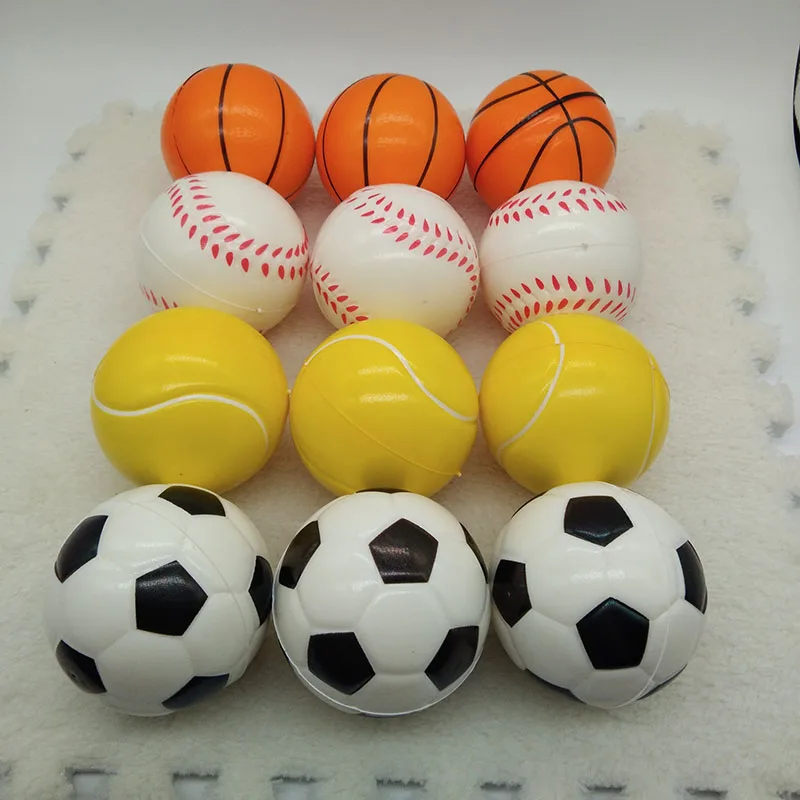 

6PCS PU Foam Stress Balls Soft Squeeze Squishy Rubber Balls Anti Stress Reliver Relief Toys for Kids Children Adults 6.3cm