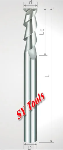 D6* 15* D6* 75 мм 2 флейты(long) Алюминий Резка конец карбида Дробилки 6 мм