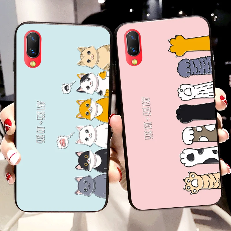 

Luxury Fashion Cases For BBK Vivo NEX / NEX S Cartoon cat Animal character cover For Vivo IQOO / V11 Pro / V11i / V15 Pro