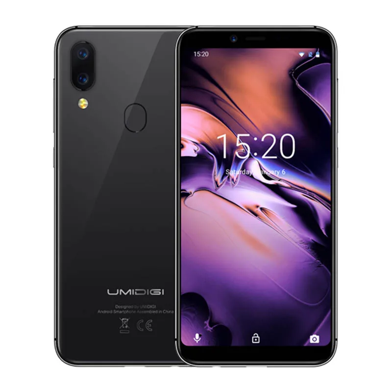 UMIDIGI A3, глобальная полоса, двойной, 4G, 5,5 дюйма, incell HD+ дисплей, 2 ГБ+ 16 ГБ, мобильный телефон, четырехъядерный, Android 9,0, разблокировка лица, смартфон 12 Мп+ 5 МП - Цвет: Space Gray