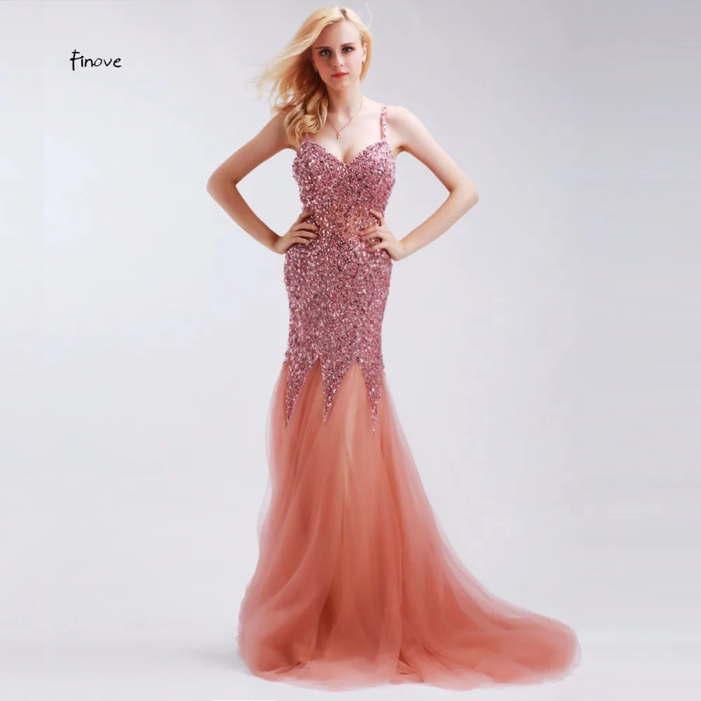 

Elegant Evening Dresses Mermaid 2019 Sweetheart Court Train with Beading New Sexy Spaghetti Strap Sleeveless Prom Dresses