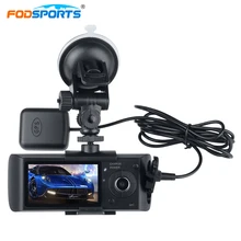 Fodsports 2.7 Pulgadas Rociada Leva DVR Grabador de Cámara Del Coche Dual lente de la Cámara de Vídeo con visión Nocturna de Visión Trasera Led Coche Salpicadero DVRs