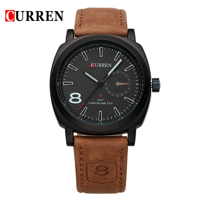 Curren Роскошные брендовые кварцевые часы повседневные модные кожаные reloj masculino