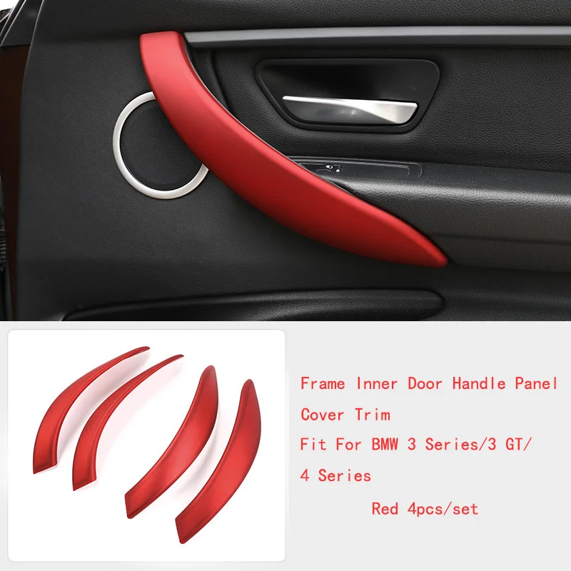Центральная воздушная панель управления Мультимедийная панель внутренняя дверная ручка внутренние дверные молдинги Накладка для BMW 3 4 серии и 3 серии GT - Название цвета: Door Handle Red