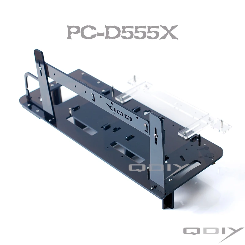 QDIY PC-D555X PC ATX персонализированный акриловый черный прозрачный чехол для компьютерной рамки