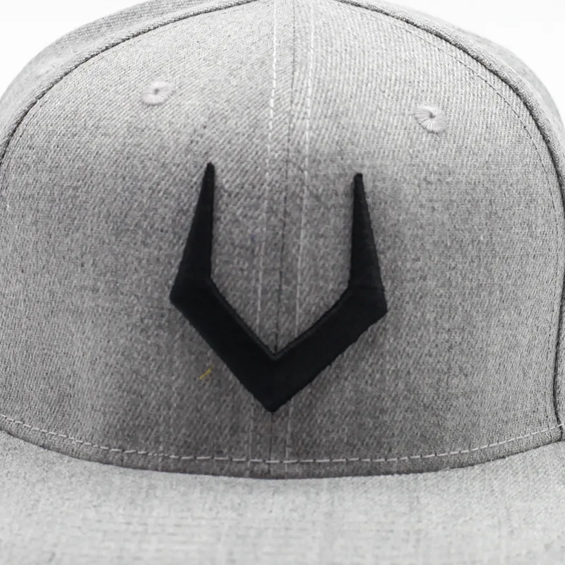 Высокое качество Серый Хлопок Snapback 3D пирсинг вышивка хип хоп кепка плоская бейсбольная Кепка для мужчин и женщин