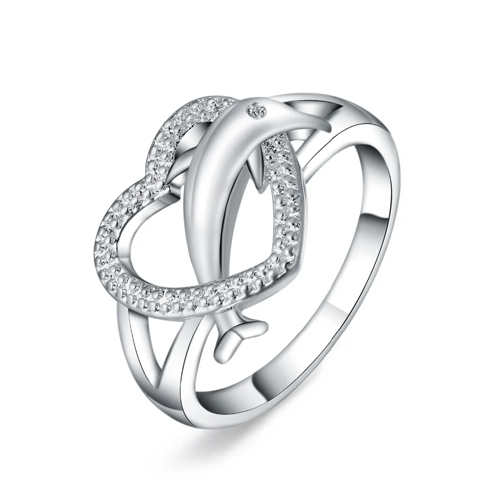 beautiful love heart dolphin silver ring leaf hot cute noble pretty fashion wedding silver plated women lady ring jewelry r708 - Dolphin Wedding Rings beautiful love heart dolphin silver ring leaf hot cute noble pretty fashion wedding silver plated women lady ring jewelry r708 - Dolphin Wedding Rings