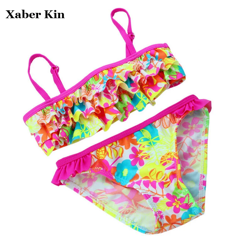 

Xaber Kin 2017 BiKini Set For Girls Swimsuit PlavKy May TanKini Suits For Children Kids Swimwear Beachwear G6-K64