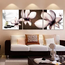 3 panel wall art HD Printed  Blooming white flowers picture Painting room decor print poster canvas