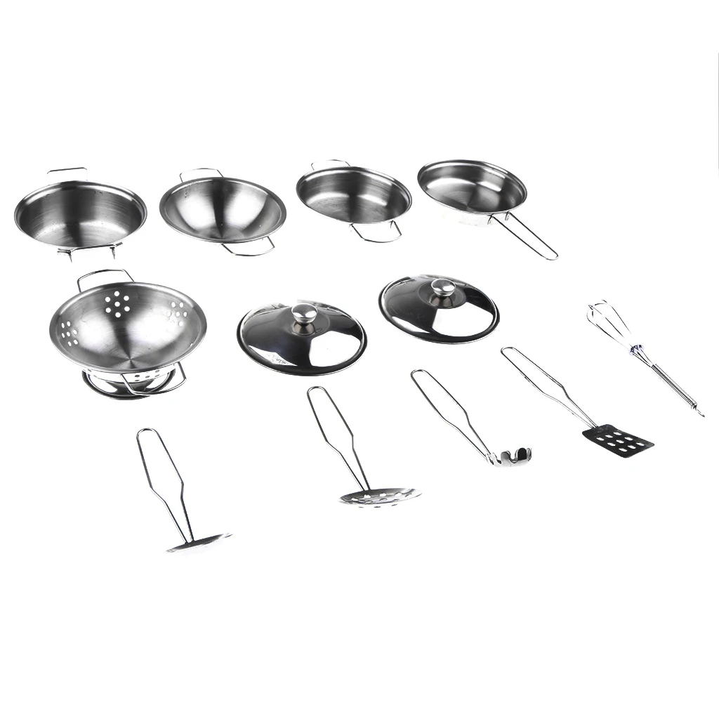 Kids Kitchen Metal Cookware Playset, All Purpose Kitchen Cooking Tool Set - C, 12pcs/Set