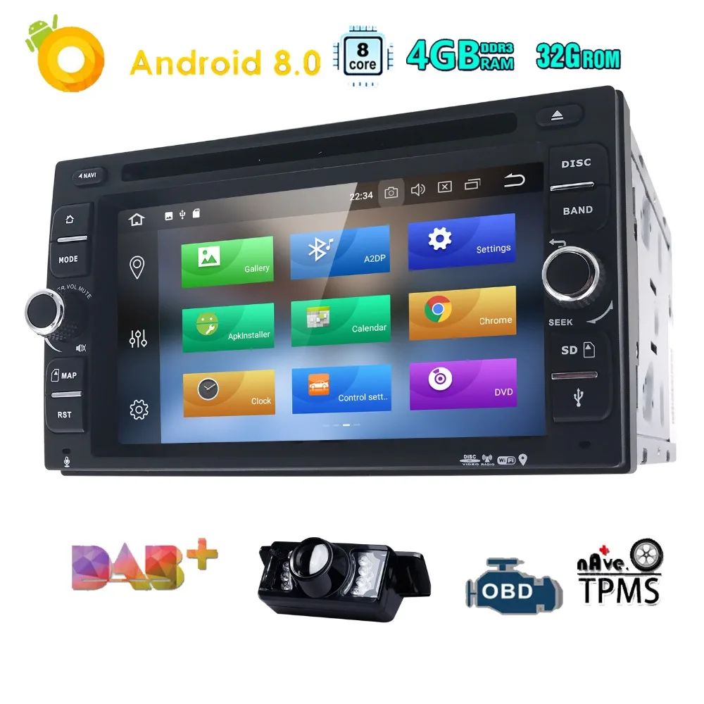

8OctaCore 4GB+32GB 6.2''Android8.0 Universal Car DVD Radio Audio Stereo GPS Navigation 2Din Tape Recorder Head Unit SWC 4G WIFI