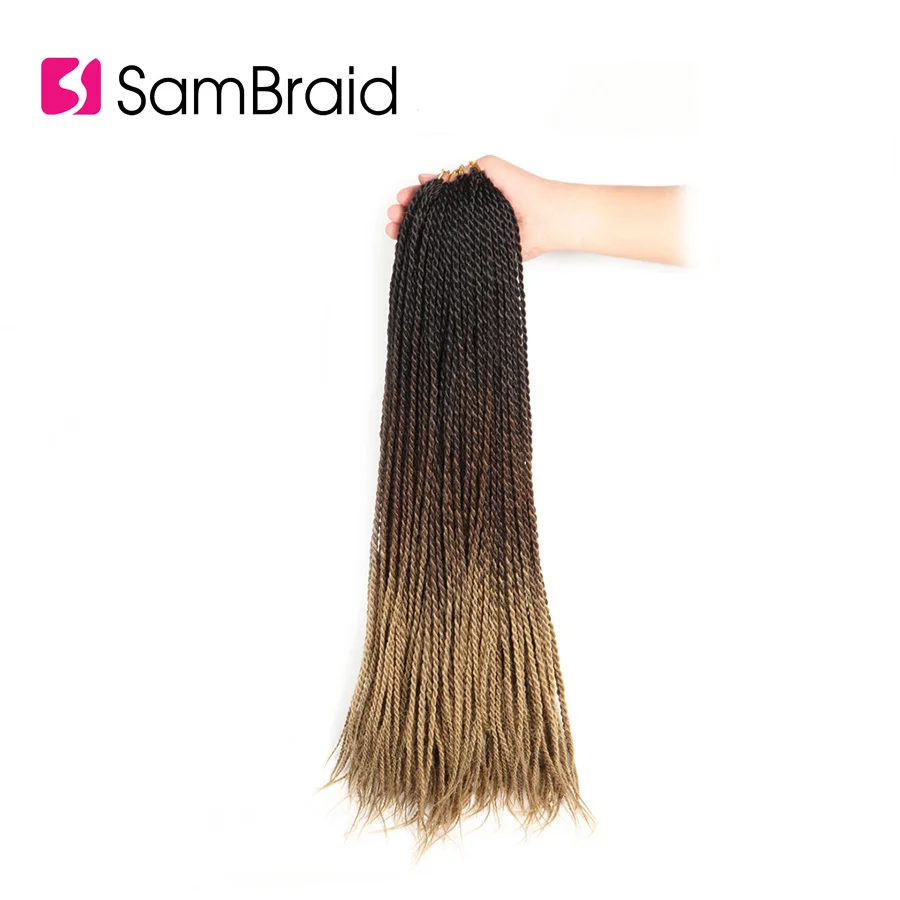 SAMBRAID розовый Омбре Сенегальские накрученные волосы крючком оплетка волос 2" 30 прядей 100 г синтетическое плетение волос для черных женщин - Цвет: 24/613