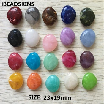 

(choose color)23x19mm 190pcs/lot Acrylic marble effect Broad bean shaped beads for DIY beads Jewelry necklace making